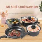 Batterie De Cuisine Antiadhésive De 13 Pièces, Casseroles De Cuisine