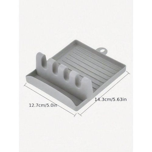 1pc Creative Spatula Gray Abs Plastic Anti-Slip Spoon Chopsticks Cutlery Rack, Lid Holder,