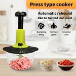 Multi-functional Stainless Steel Manual Food Chopper - Green