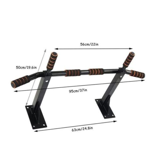 Heavy Duty Wall Mounted Pull Up Bar Multi Grip Home Gym Chin Up Station Upper Body Strength Trainer for Back Chest Arms Shoulders  Steel Horizontal Bar with Foam Handles for Home Workout