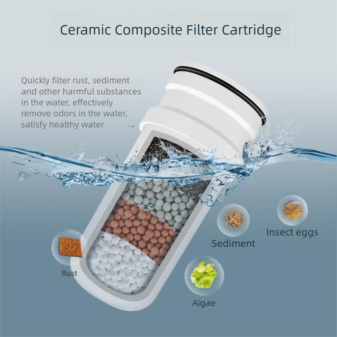 Universal Ceramic Composite Filter Cartridge for Kitchen Faucet Water Purifier – Activated Carbon – 1 Pcs