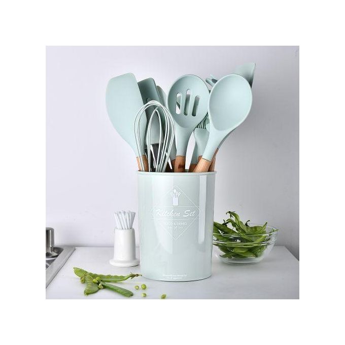 11 Piece Silicone Kitchen Utensil Set, Non-Stick Spoons