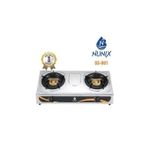 Nunix Table Top Double Burner Gas Stove Cooker + Pipe &amp; Regulator