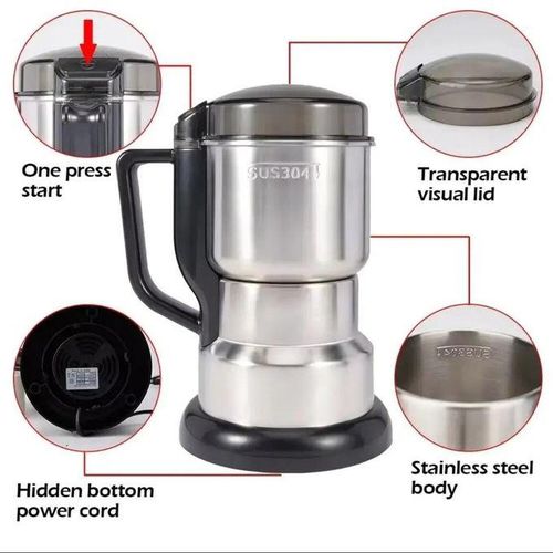 200W High Power Electric Coffee Grinder Kitchen Cereal Nuts Beans Spices Grains Grinder Machine Multifunctional Home Coffee Grinder