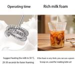 Rechargeable Hand-Held Electric Mixer USB Charge with 3 Speeds for Perfect Latte/Cappuccino Foam, Coffee