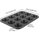 12-Cup Cupcake Non-stick Baking Pan Carbon Steel Muffin Tins Release Baking Pan