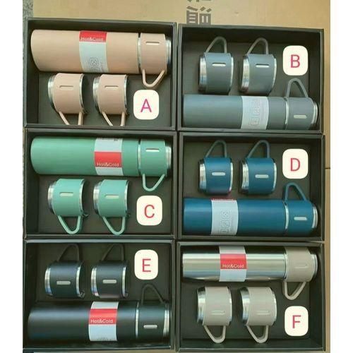 Double Wall Double Thermocup Vacuum Flask Gift Set Plus 2 Exra Cups
