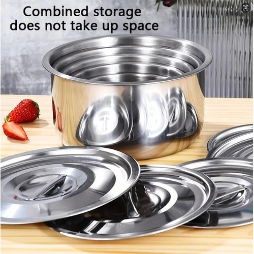 5 Pcs  stainless steel cooking pot set-Stainless Steel Baking Bowl, Mixing Bowl Set- High Quality Non Stick Stainless Steel Cookware set
