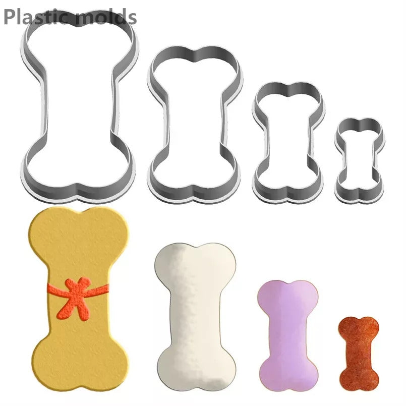 Four Specifications Puppy Favorite Cartoon Small Bones Plastic Mold Cake Fondant Tools Cookie Sushi And Fruits Cutters