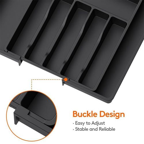 Silverware Drawer Organizer, Expandable Utensil Tray for Kitchen, BPA Free