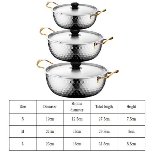 Hammered Stainless Steel 3-Piece Stockpot Set with Lid - Silver