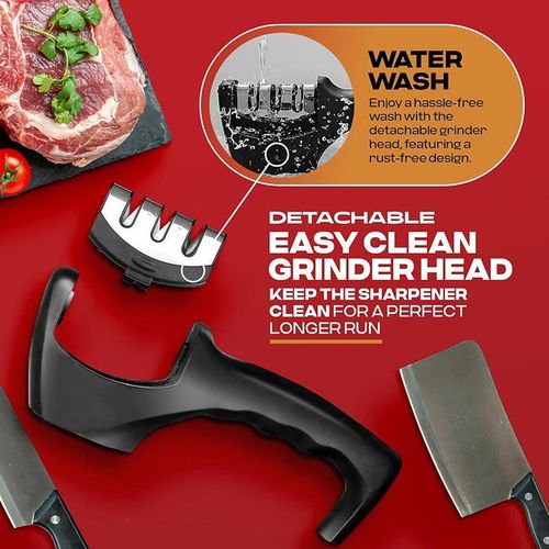 CYFAZA Kitchen Knife Accessories: 3-Stage Knife Sharpener Helps Repair, Restore, Polish Blades and Cut-Resistant Glove Black