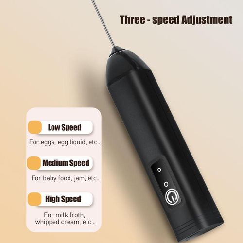 3-Speed Wireless Charging Milk Frother, Coffee Mixer &amp; Egg Beater