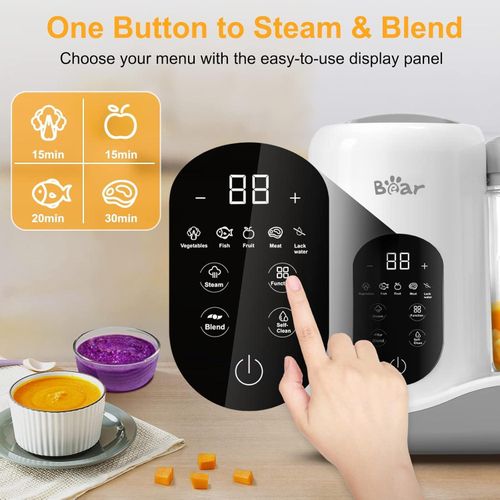 Flushrenic Baby Food Maker,Baby Food Maker with Timer,Large Capacity, Multifunctional Cooking Food Mills for Camping Travel