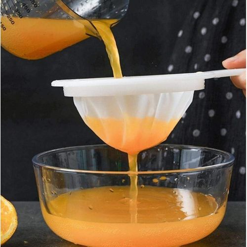 Kitchen Ultra-Fine Nylon Mesh Strainer – Plastic Fine Sieve Filter Spoon for Soy Milk, Coffee, Juice &amp; More