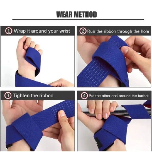 2PCS Gym Fitness Weight Lifting Grip Straps Dumbbell Hand Grips Training Wrist Support Bands Comfortable Cushioned Wrist Padding and Anti-skid Silicon grip Straps for Body Building Weightlifting Straps - Premium Quality