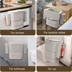 Foldable Kitchen Hanging Dustbin With 2 Trash Bags Storage Cans
