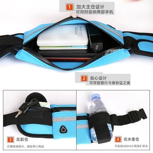 Adjustable Gym Bag Waterproof Sports Bag Running Waist Bag Pocket Running Cycling Jogging Waist Belt Pack Phone Pouch Pocket
