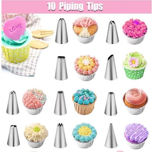 SXCHEN 40-Pack Cake Baking Pink Decorating Nozzle Set
