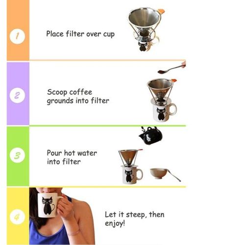 Stainless Steel Reusable Coffee Filter with Stand