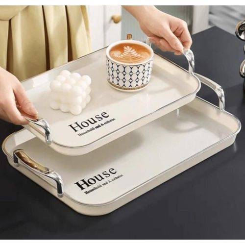 3 Piece Elegant Multi-Purpose Rectangular Large Capacity Serving Tray