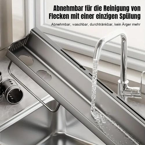General 60cm Black Stainless Steel Kitchen Storage Shelf with Double Support