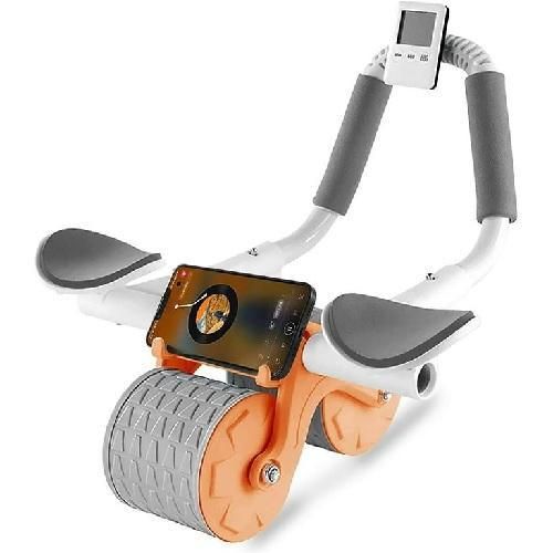 Abdominal Exercise Roller Wheel with Timer and Mat – Ultimate Core Workout Set Automatic Rebound Ab with Elbow Support – Abs Exercise Equipment for Home Gym Fitness Men and Women