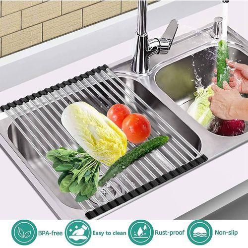 Large Size Roll-Up Foldable Dish Drying Rack / Dish Drainer -18 Tubes