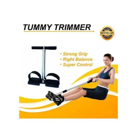Tummy Trimmer+ ABS ROLLER With Small Mat + Skipping Rope-(all Three Items)Tummy Trimmer Portable Belly Slimming Foot Pedal Abdomen Leg Exerciser Elastic Sit Up Abdomen Gym