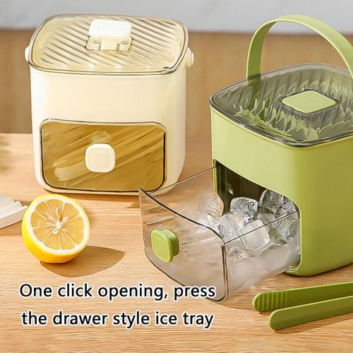 Ice Cube Tray with Lid and Bin, Ice Trays for Freezer, Flexible Ice Cube Trays,2 Pack for Freezer, 48 Pcs Ice Cube Mold with Ice Scoop for Personal Use in Whiskey, Cocktail, Coffee and DIY(White)