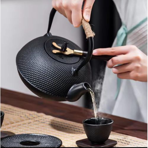 *Cast Iron Set Teapot Japanese Tea Tetsubin Pot Kettle Enamel Fu Kung Infusers Metal With Strainer Net Filter