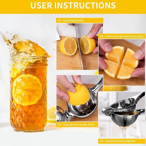CYFAZA Heavy Duty Lemon Squeezer – Stainless Steel Hand Juicer Citrus Squeezer for Lime, Orange &amp; Lemon – Manual Citrus Juicer Kitchen Tool