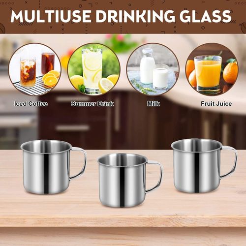 2 Pcs Set  Stainless Steel Kids Shatter-Resistant Water Cups