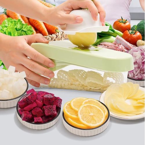 17pcs Multi-functional Vegetable Cutter, Slicer for Vegetables, Onions, and Fruits