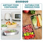 addigoes 6-Piece Stainless Steel Food Storage Container Set - Airtight Kitchen Storage Boxes with Lids, Freezer &amp; Oven Safe, Dishwasher Safe Trays &amp; Plates