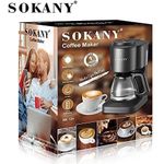 Sokany Quality 6-Cup Drip Coffee Maker, Simply Brew Compact Drip Filter Coffee Machine, Front Access Easy Fill ,Auto Keep Warm Function And Smart Anti-Drip System