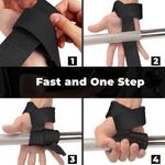 2PCS Gym Fitness Weight Lifting Grip Straps Dumbbell Hand Grips Training Wrist Support Bands Comfortable Cushioned Wrist Padding and Anti-slip Silicon grip Straps for Body Building Weightlifting Straps - Premium Quality