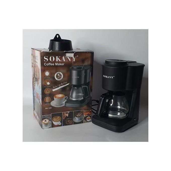 Sokany Coffee Maker SK 124 Electric Drip Coffee Machine Fast Brewing Compact Design for Home Office and Kitchen Daily Coffee Preparation