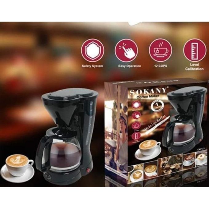 Sokany 12-Cup Automatic Coffee Maker Machine - Large Capacity Drip Coffee Brewer