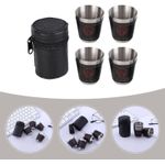 Stainless Steel Cups, 4Pcs 70ml Stainless Steel Shot Glasses, Travel Coffee Mug, Outdoor Camping Cup, Travel Cup for Travel Picn