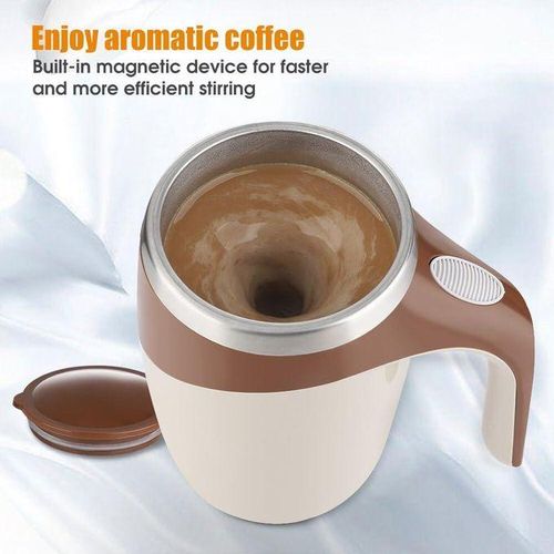 Automatic Magnetic Stirring Coffee Cup, 380ml Auto Self Stirring Coffee Mug Stainless Steel Cup Electric Smart Mug, Rotating Office Travel Mixing Cup for Hot Chocolate Cocoa Milk Latte Tea, MULTICOLOR