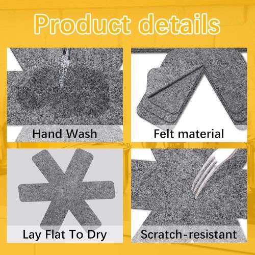 addigoes 【Clearance Sale】12-Piece Pot and Pan Protector Set - 3 Sizes of Stacking Dividers &amp; Separator Pads for Cookware Scratch Protection