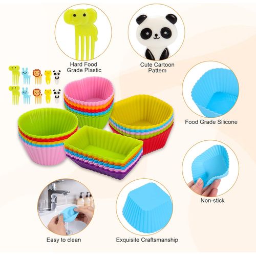 50pcs Cake Mold, Silicone Lunch Box Partition, Lunch Box Accessories