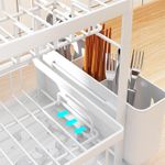 TodyJeyHo Double-layer kitchen countertop dish rack with cutlery holder