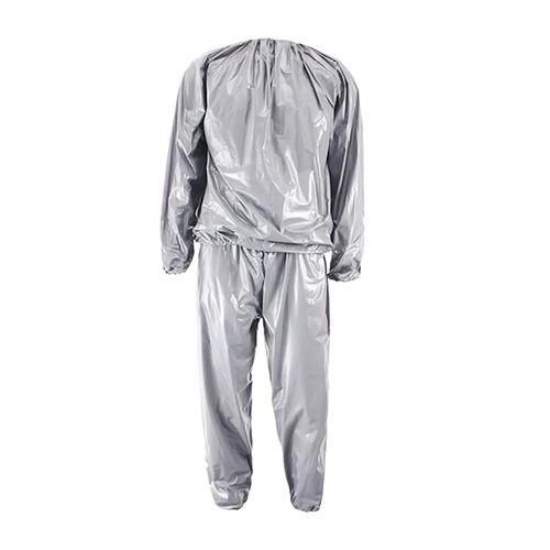 Fitness Weight Loss Sweat Sauna Suit Exercise Gym Anti-Rip Silver