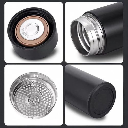 Homemate 500ML Temperature Display Thermos Cup Water Bottle Stainless Steel Divided Thermos Bottle Outdoor Black Vacuum Flask Insulated Cup Gift