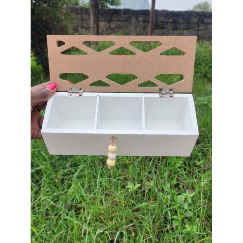 3 compartments / Slot wooden teabag / coffee organizer