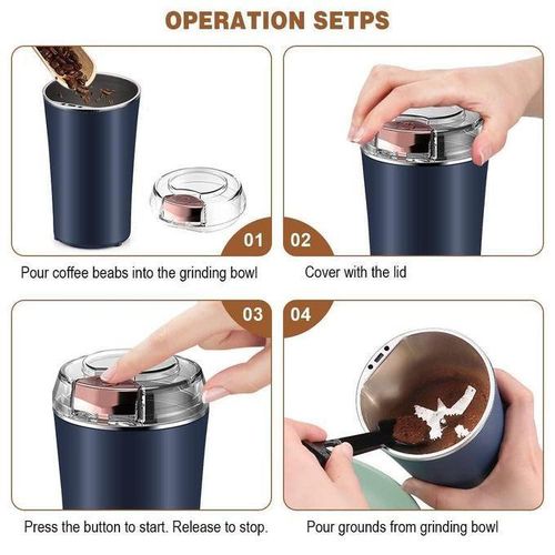 TIMBUTUS  Electric Spice &amp; Coffee Grinder with 8-Blade, One-Touch Operation
