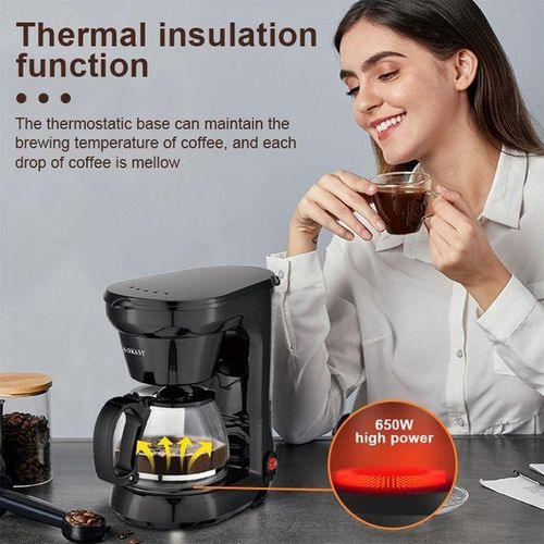 Sokany Hot Sale 650W 750ml Coffee Maker/Coffee Machine 6 Cup, With Glass Carafe And Drip Stop Mechanism To Avoid Spillage And Dishwasher Safe, For Drip Coffee And Expresso Black