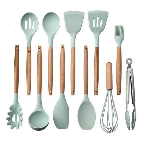 11 Piece Silicone Kitchen Utensil Set, Non-Stick Spoons